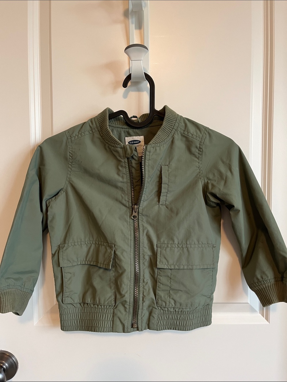 Old Navy Kids Olive Green Zip-Front Bomber Jacket